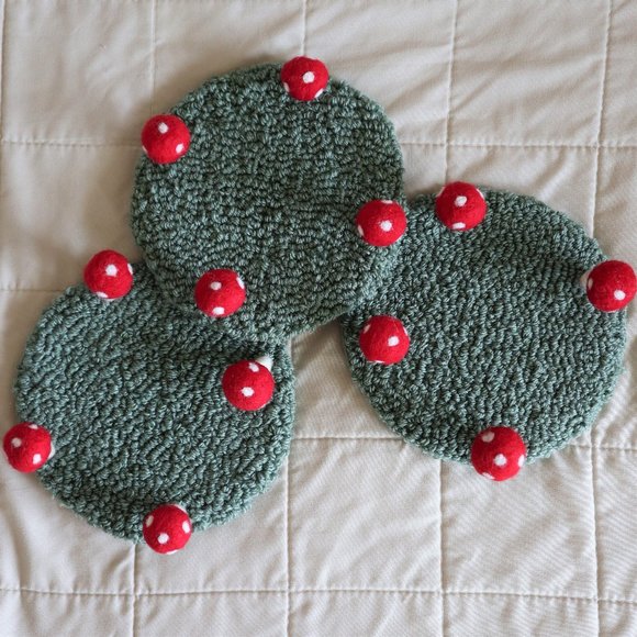 Handmade Fairy Ring Mushroom Coasters - Picture 4 of 7